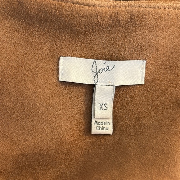 Joie Brown Faux Suede Boho Festival Coachella Lace Up Western Dress Size XS - Picture 6 of 7